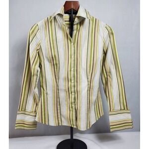 EXPRESS DESIGN STUDIO Two Ply Yarn Striped Button Down Shirt Classic Fit Size 2